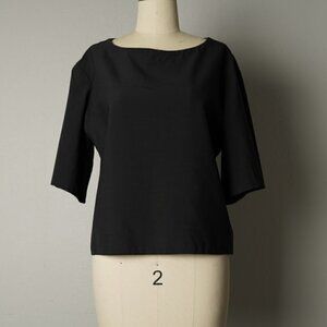 ✨4 for $20✨ Shell N Boat Neck Elbow Sleeves Crop Top Black S Casual Work Classic